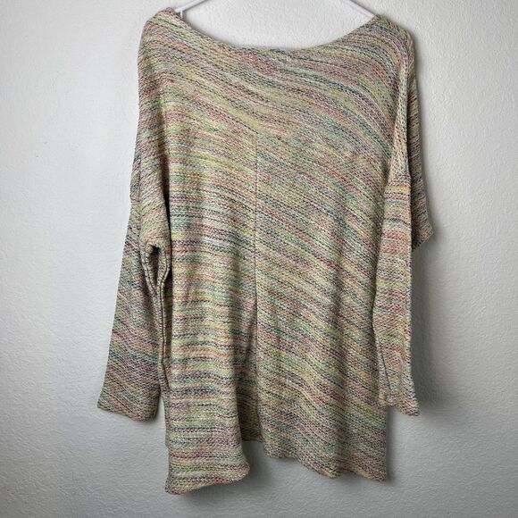 Attic Salt Sweater Womens Large Multicolor Linen Blend Knit Pullover Not Today - Picture 5 of 7